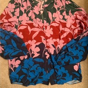 Boden Pink and Green Floral Shirt